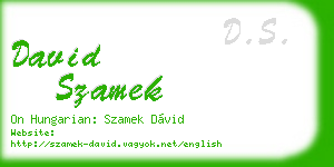 david szamek business card