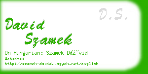 david szamek business card